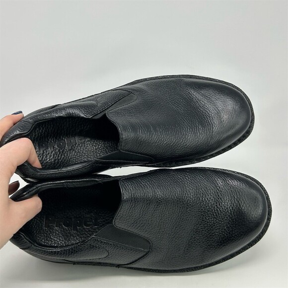 Propét Galway Men\'s Loafers Black Slip On Comfort Walking Casual Workwear Wide